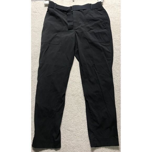 Athleta Women Sz 8x25 Black Stretch‎ Lightweight Mid Calf Zip Trekki Pants - Picture 1 of 4